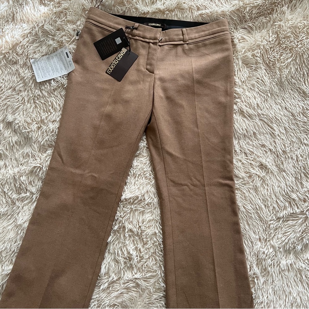 NEW Roberto Cavalli Woven Pants Camel Size44